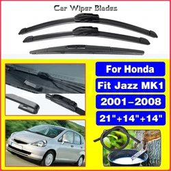 Front Rear Wiper Blade For Honda Fit Jazz MK1 2001 - 2008 Window Brushes Cutter Accessories J Hook 2002 2003 2004 2005 2006 2007