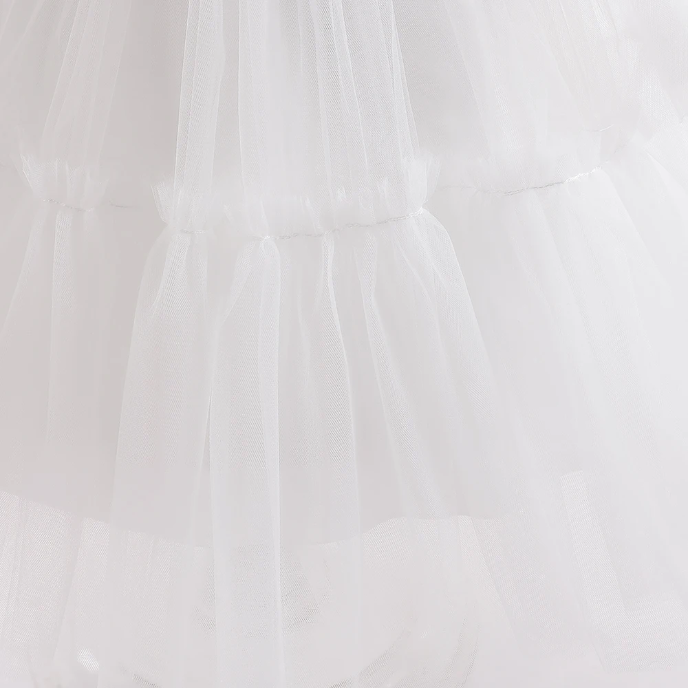 Mädchen Festkleid mit Schleppe Elegantes Tüll-Hochzeitskleid 2-8 Jahre Schleife Geburtstag Brautjungfern Prinzessinnenkleid Abendkleid Kinderkleidung – Detail 16