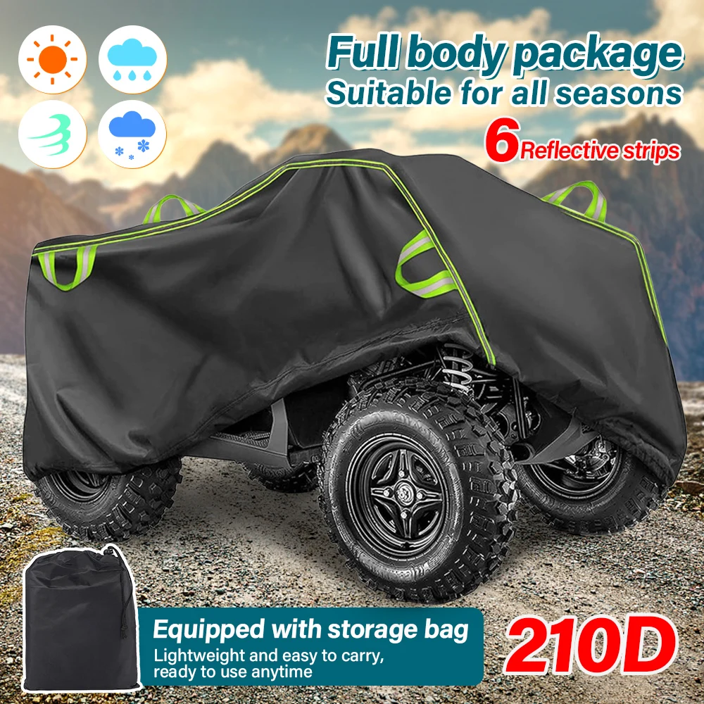 Black Thicken 210D  M L XL XXL XXXL  Quad Bike ATV Cover Universal  Waterproof Motorcycle Vehicle Scooter Kart Motorbike Covers