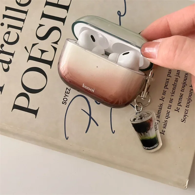 Funda de café Latte para AirPods 4 Airpod 1 2 3 Pro Pro2 auriculares Bluetooth caja de carga funda protectora para auriculares