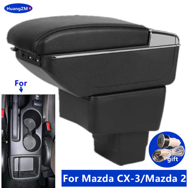 For Mazda CX-3 Armrest box Retrofit For Mazda 2 skyactiv version cx3 CX-3 Car Armrest Storage box Dedicated car accessories