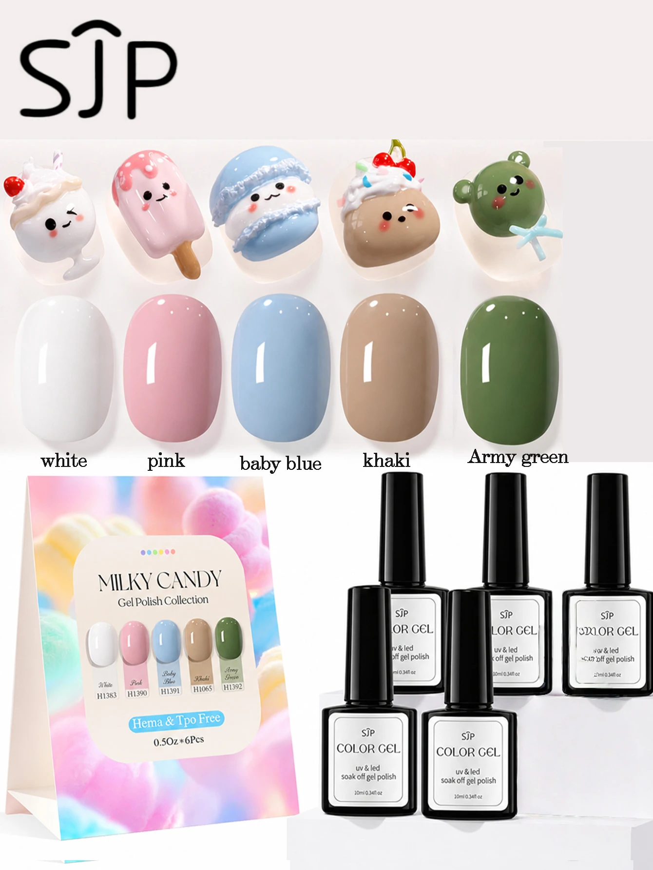 

5-piece 10ml colored gel nail polish set, showcasing the charm of DIY artistic nail art with fruit-inspired sheer cat-eye gel na