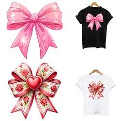 Iron On Fusible Thermoadhesive Patches For Clothing Bow Heat Adhesive Thermal Transfer Women T Shirt Ironing Stickers Custom DIY