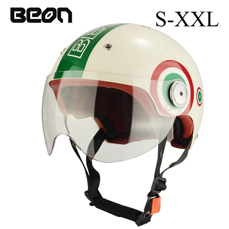 

BEON Motorcycle Helmet Unisex Four Seasons Half Helmet Electric Vehicle Locomotive Safety Hat 3C Certified Summer Sun Protection