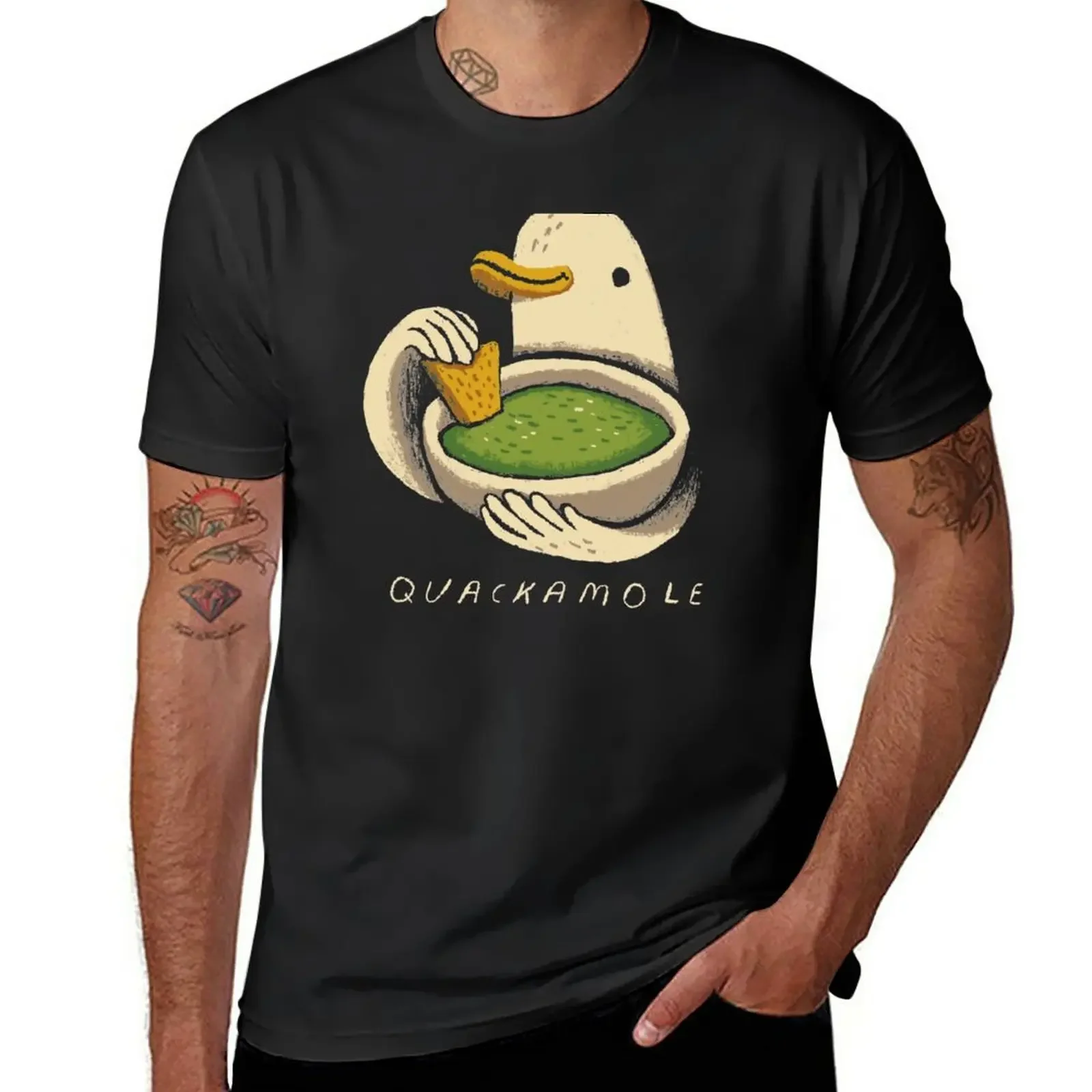 quacamole! Camiseta de gran tamaño para hombre, moda coreana lisa, camisetas altas