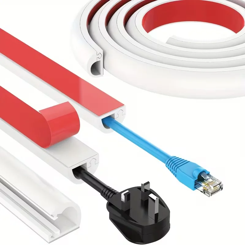 1PC 1/2/3/5/10m Cord Management Channel,Invisible Decorative Wire Cover, Anti-Step Protector, Adhesive Cable Raceway ﻿ ﻿