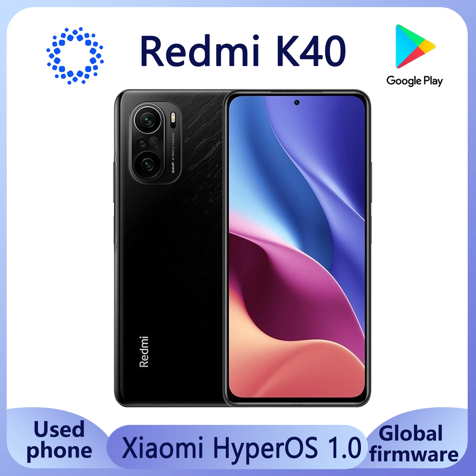 هاتف Xiaomi Redmi K40 6.67 بوصة AMOLED 120 هرتز سنابدراجون 870 4520 مللي أمبير في الساعة 48 ميجابكسل كاميرا ثلاثية HyperOS 1.0 هاتف ذكي مستعمل