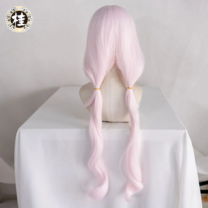 UWOWO Vanilla Cosplay Wig 80cm Long Twin-tail Light Pink Chocolaa/Vanillaa Long Wig Heat Resistant Halloween