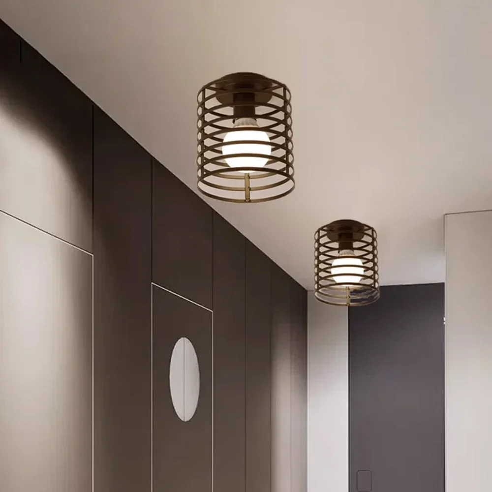 

E27 LED Retro Loft Ceiling Lamp for Corridor Entrance Indoor Cage Vintage Ceiling Lighting Fixtures for Home Lighting 110-220V