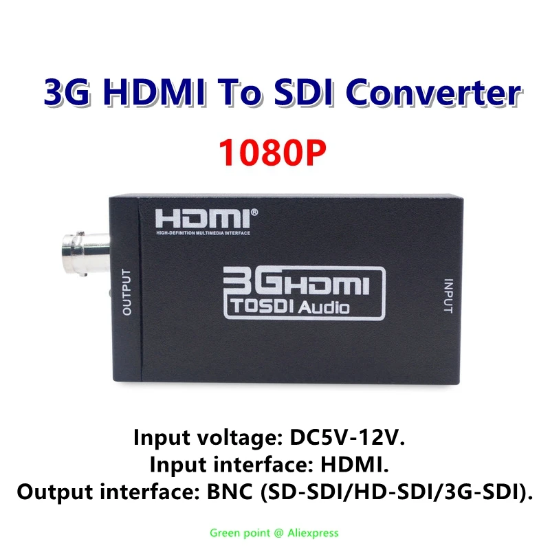 hdmi ao conversor audio hd sdi 3g sdi do adaptador 1080p dac de sdi para o cabo coaxial do apoio do monitor hdtv com conector masculino de bnc 3g 01