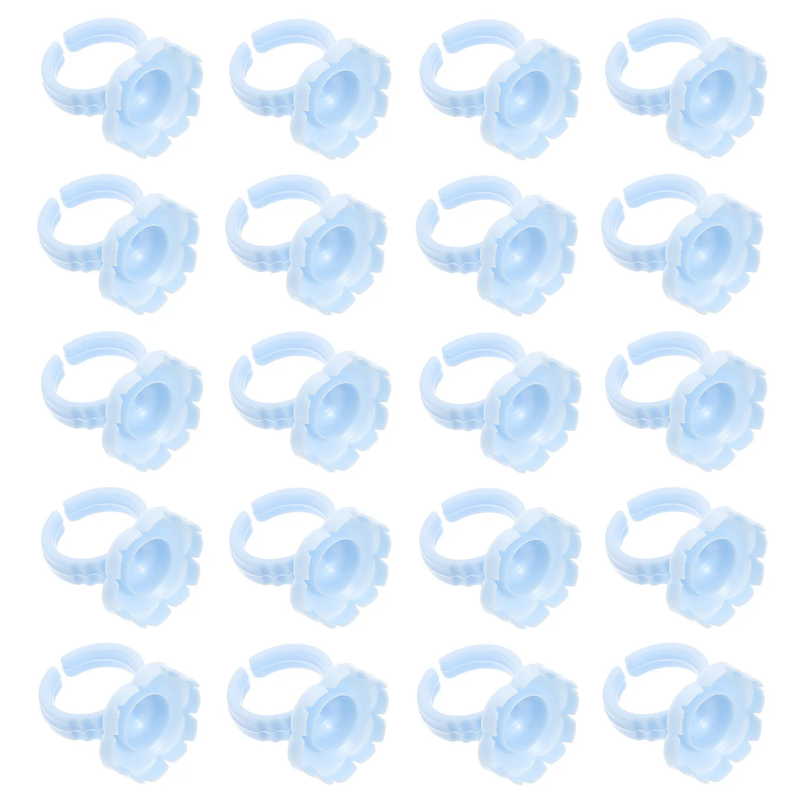 

100Pcs Flower Design Eyelash Glue Ring High Quality Lash Extension Cup for Salon and DIY Use Safe Ink Holder Tool
