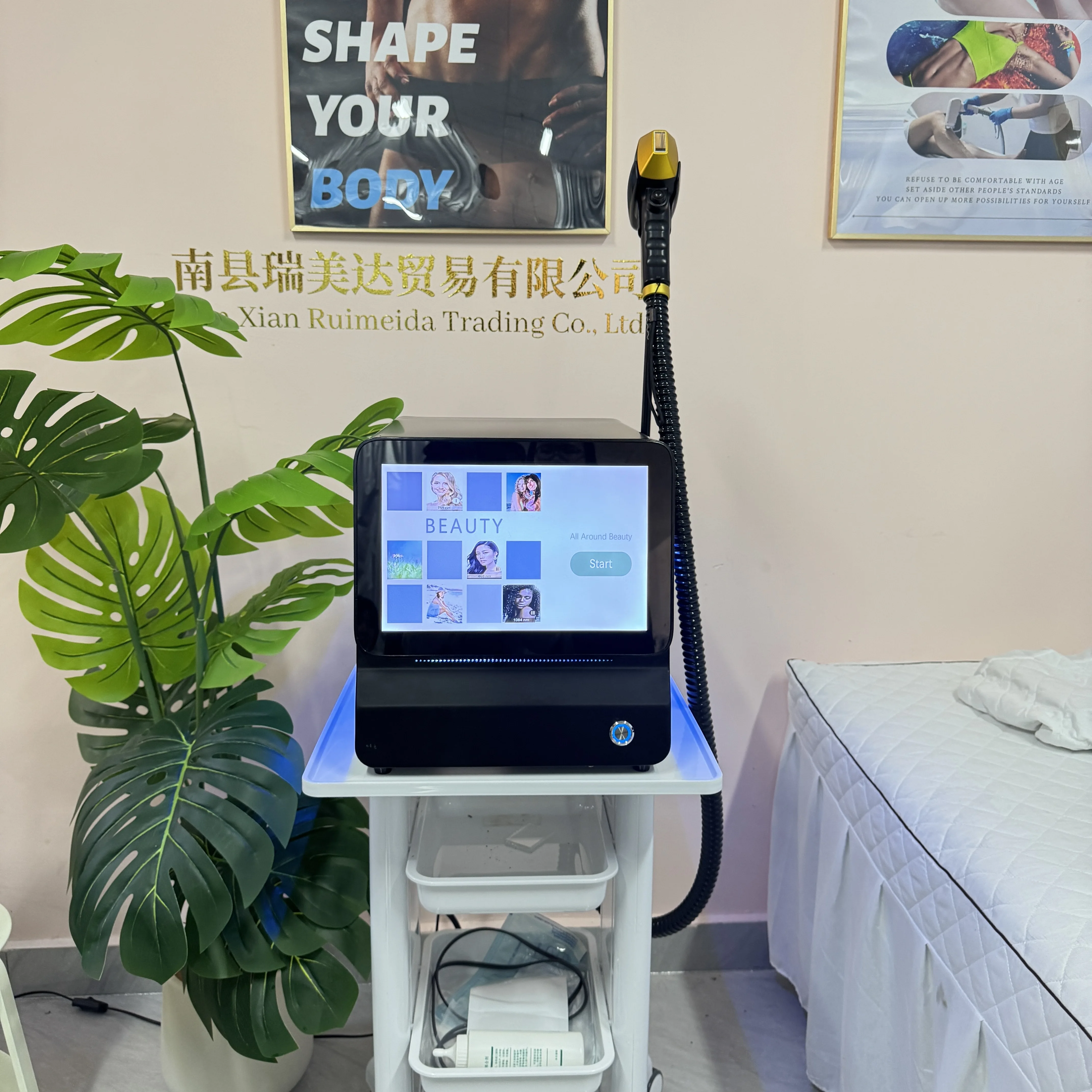 

4000W Alexandrite Ice Platinum Laser Professional Diode Laser Machine 3 wavelength Permanent Painless Hair Remover Tender Skin