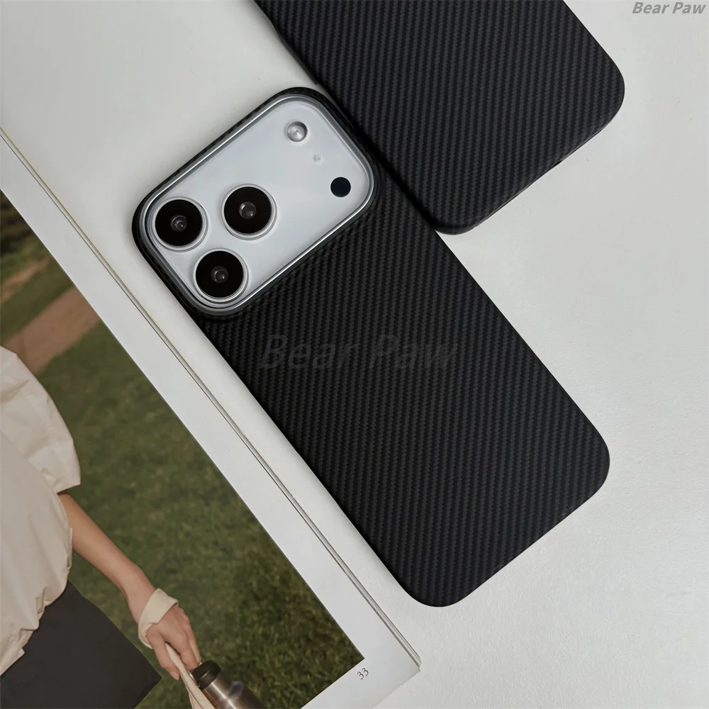 Real Aramid Carbon Fiber Phone Cover for iPhone 17 17 Pro 17 Pro Max for Magsafe Ultra-thin Carbon Fiber Cases for iPhone Air