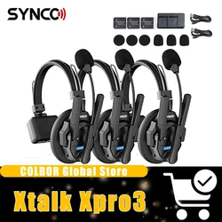 SYNCO Xtalk Xpro3 Wireless Intercom System 2.4GHz Communication Headset Wireless Microphone for Studio Sound Record