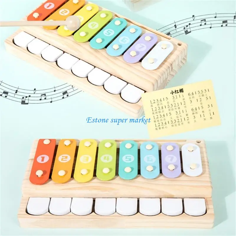 090b子供ミュージカルおもちゃ8ノート木製の木製パーカッション楽器幼児用聴覚と細かい運動スキルのためのおもちゃ