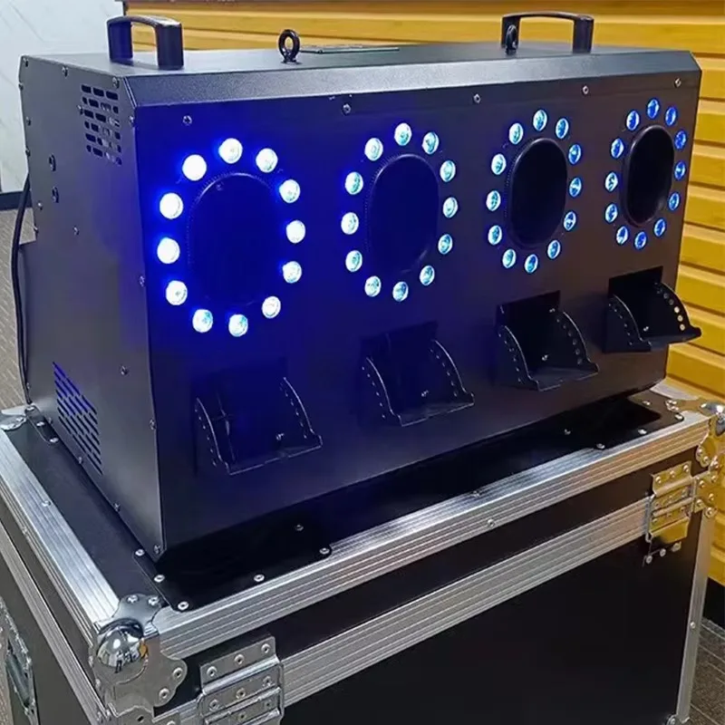 DMX 3000W LED RGBW Dry Ice Fog Smoke Bubble Machine 4 Holes 48*3W Electric Remote Control Metal for Wedding Bar Party Stage