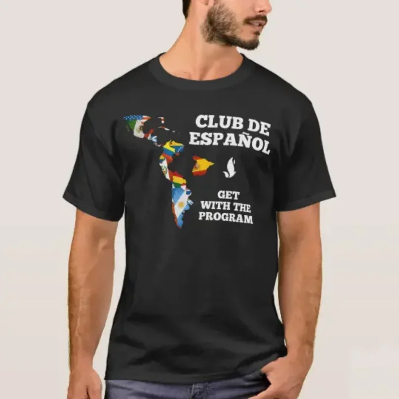 Spanish Club Spanish Language Countries Flag Map Printed T-Shirt. Premium Cotton Short Sleeve O-Neck Mens T Shirt New S-3XL