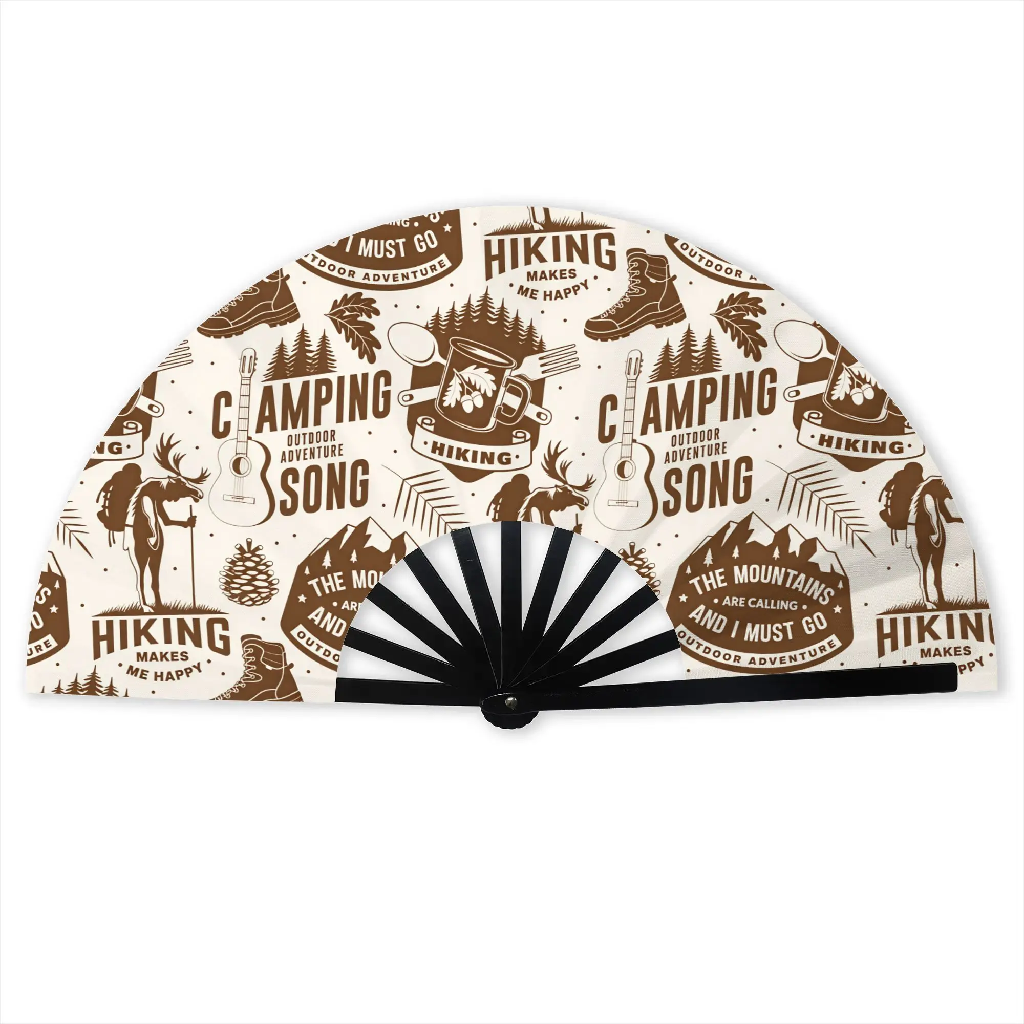 Adventure Hiking Camper  Portable Pocket Fan Camping Outdoor Sports Folding Fan Chinese Dance Cooling Handheld Fans