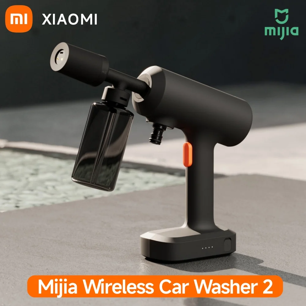 

Беспроводная автомойка Xiaomi Mijia 2, высокоэффективная мойка, 160 л/ч, большой объем воды, насос для мойки высокого давления, легко носить с собой