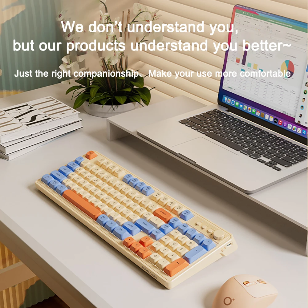 Mechanical Keyboard V1 Pro 2 Mode 2.4G/Bluetooth Wireless Mouse And Keyboard PBT Keycaps For Win/ios/mac/Ipad Keyboard Ergonomic