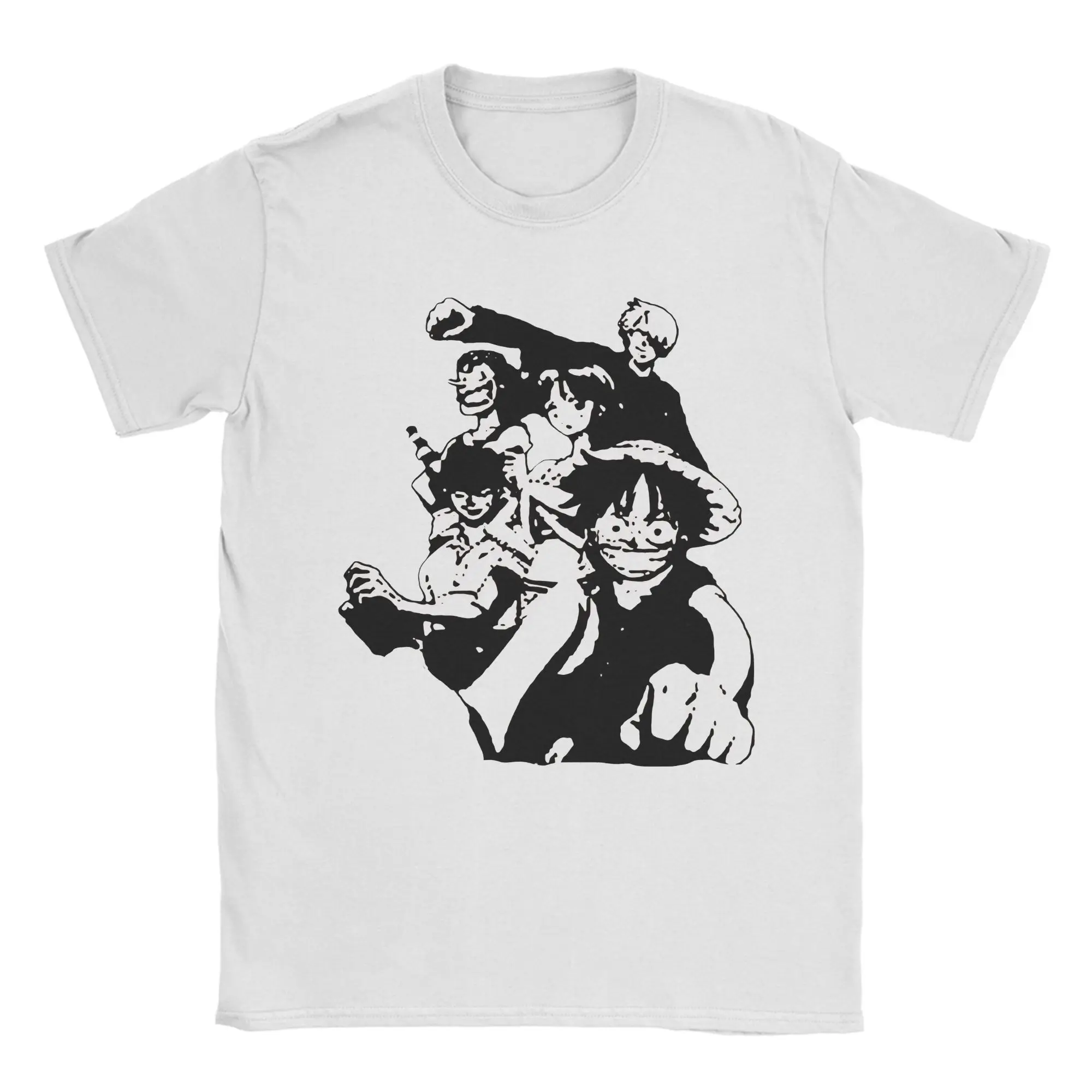 Men's One Piece T Shirts  100% Cotton Tees Summer Y2K Fun Short Sleeve T-Shirt Round Neck Hipster Casual Tshirt