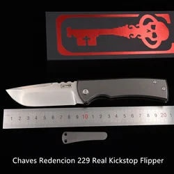 JUFULE Real Kickstop Ultramar Redencion 229 Ceramic Bearing Titanium Mark M390 Survival EDC Tool Camp Hunt Outdoor Folding Knife