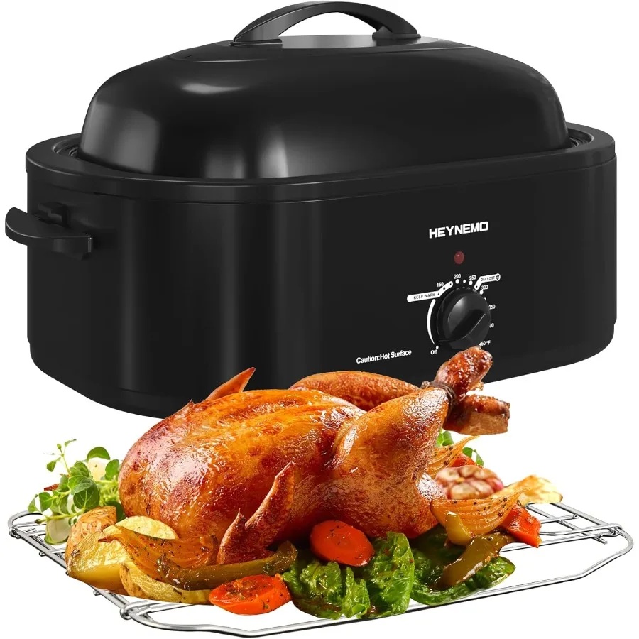 20Qt Roaster Oven Buffet with SelfBasting Lid for Large Family Meals and Holiday Cooking 1450W Stainless Steel Electric Turkey