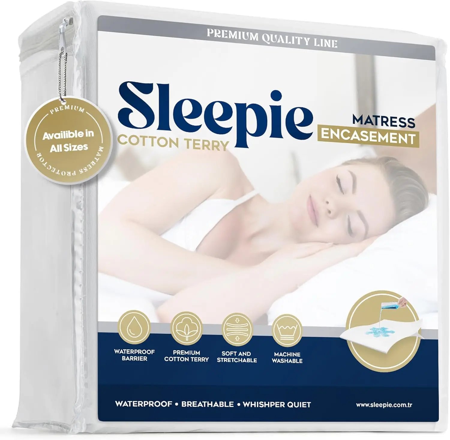 

%100 Waterproof Mattr Protector - Hine Washable Cotton Mattr Cover For Bed, Fitted Cooling Mattr Pad, Smooth Soft Noisel Bed