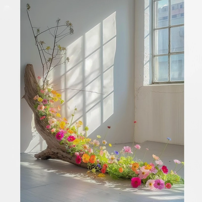 Fake flower simulation flower decoration Monet garden landscaping green plants indoor window ground plants floral decoration