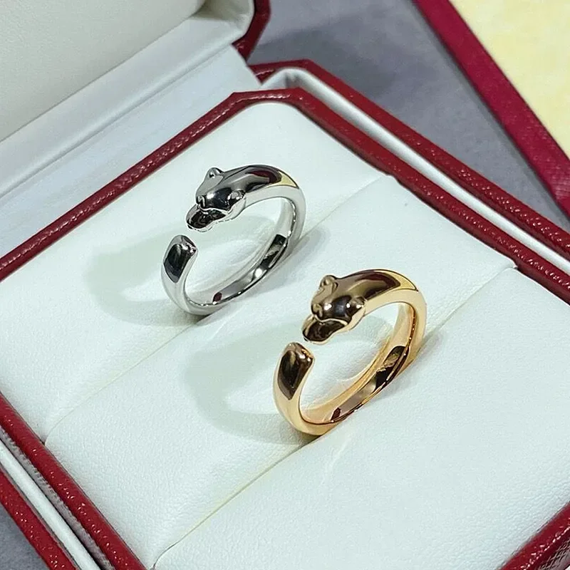 

CY Hot selling classic brand 925 Sterling Silver Leopard Head Ring Ladies personality trend luxury jewelry party couple gift