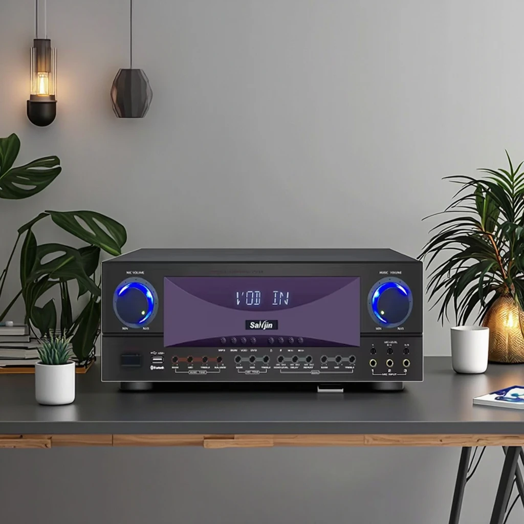 

5.1 DTS Home Karaoke Amplifier Professional High Power KTV Surround With Bluetooth USB Metal-For Home Use