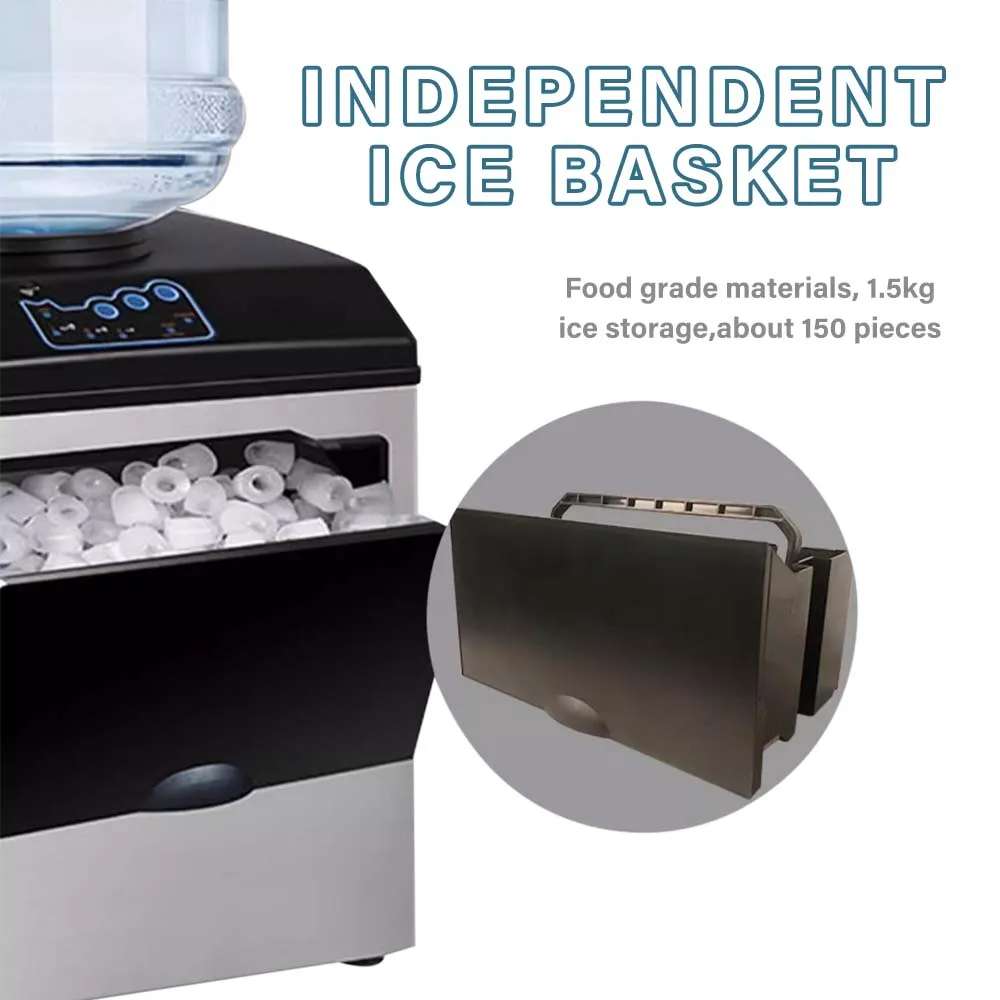 HZB25BF Portable Countertop Bullet Ice Maker 30kg/24Hrs Production With Bullet Ice Cubes And Cold Water Dispenser