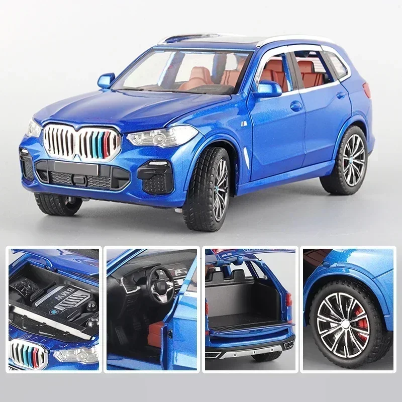 1:24 BMW X5 Alloy Model Car SUV Collectible Toy Car Miniature Alloy Diecast Scale car Model Sound & Light Toys For Kid Gift A490