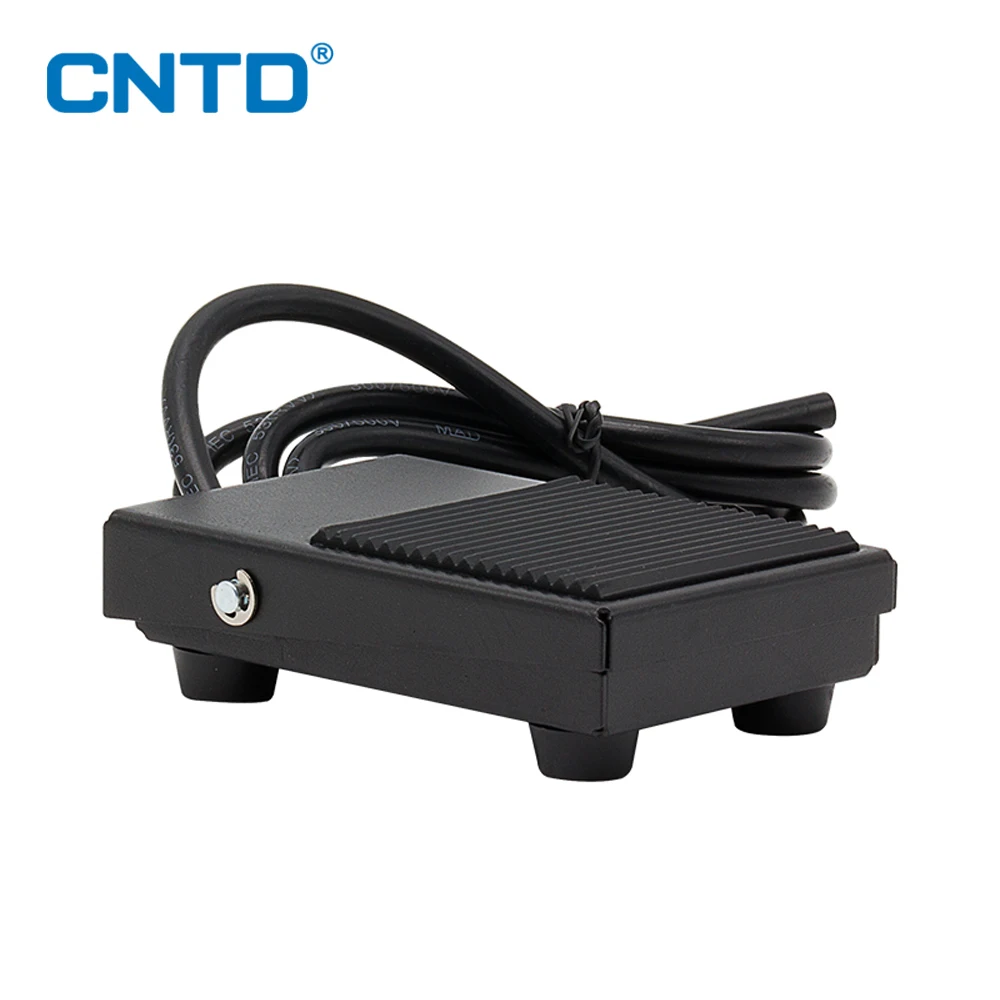 CNTD Foot Pedal Switch CFS-1 10A 250VAC 1NO1NC Self Reset Iron Shell Front End Push Foot Switch With Line