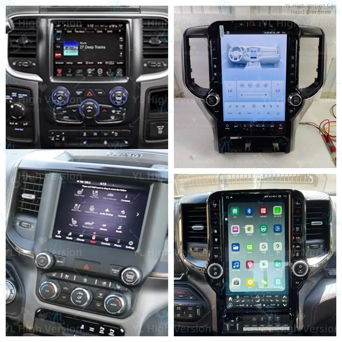 Touch Android 14 Screen Radio 2din For Dodge Ram 2019-2021 GPS Carplay Car Multimedia Video Stereo Navi Head Unit 13.6inch 4G BT