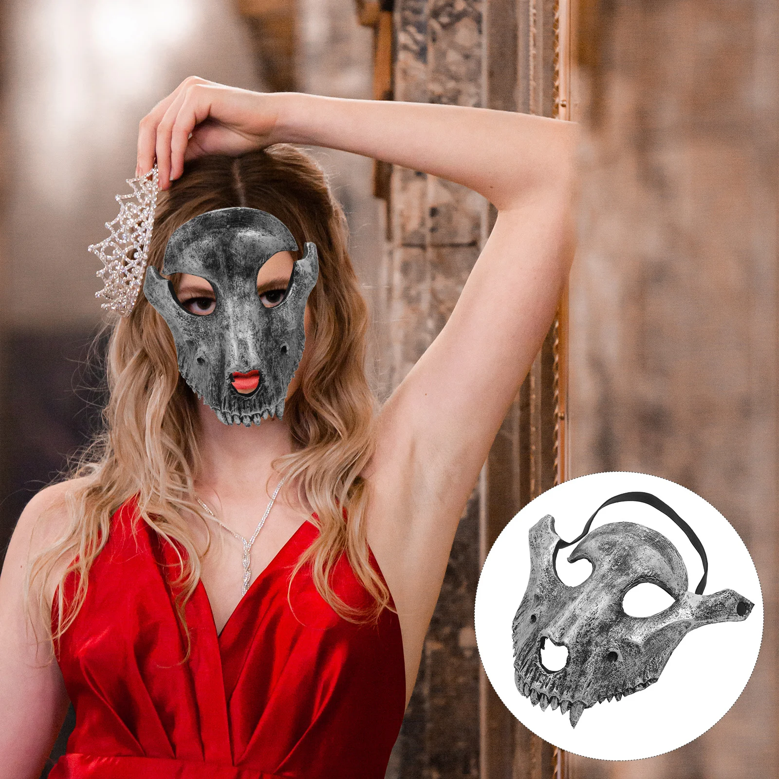 Halloween Animal Half Face Mask Party Horror Sheep Skull Cover Cosplay Goat Punk