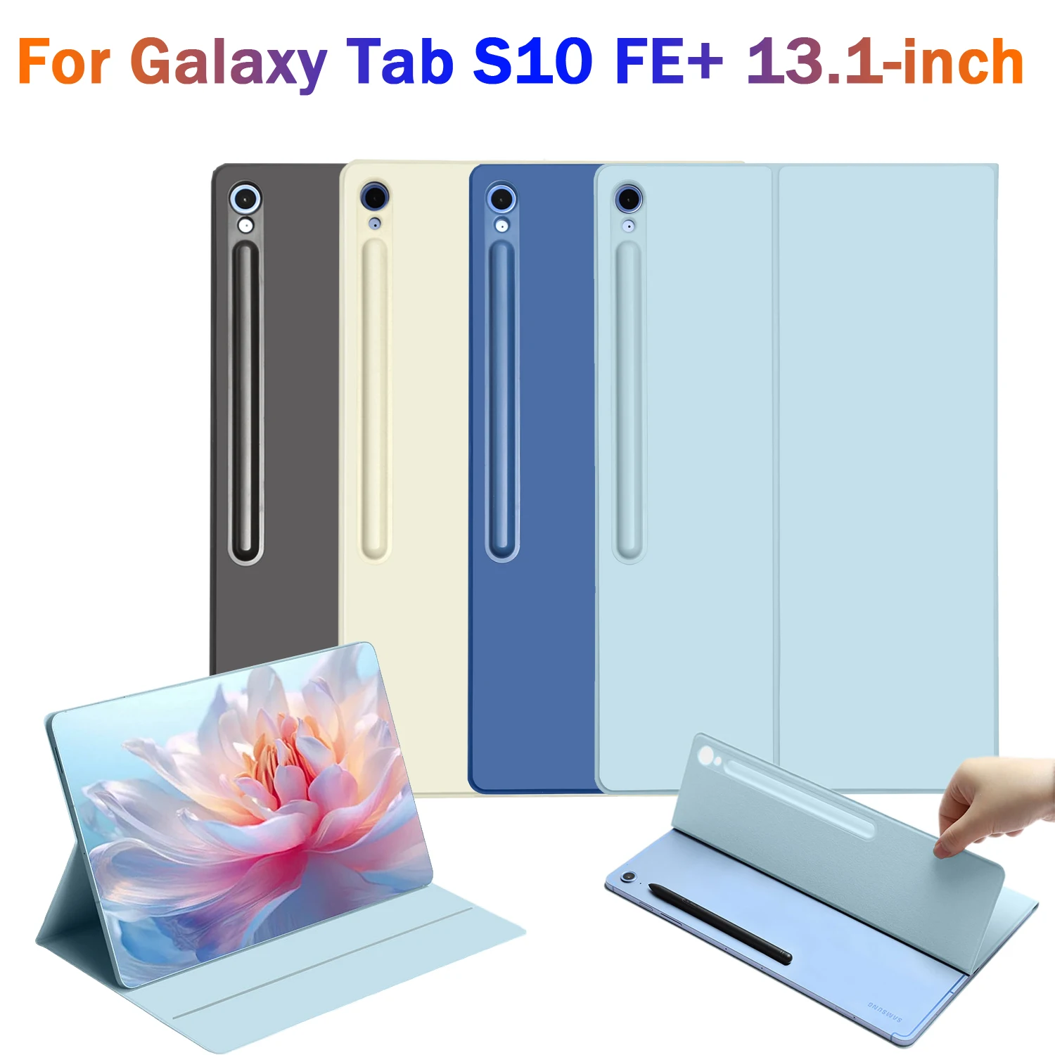 

Смарт-чехол для Samsung Galaxy Tab S10 FE+, ультратонкий чехол с магнитной подставкой для S10 Ultra с держателем для карандашей для Tab S10 FE Plus