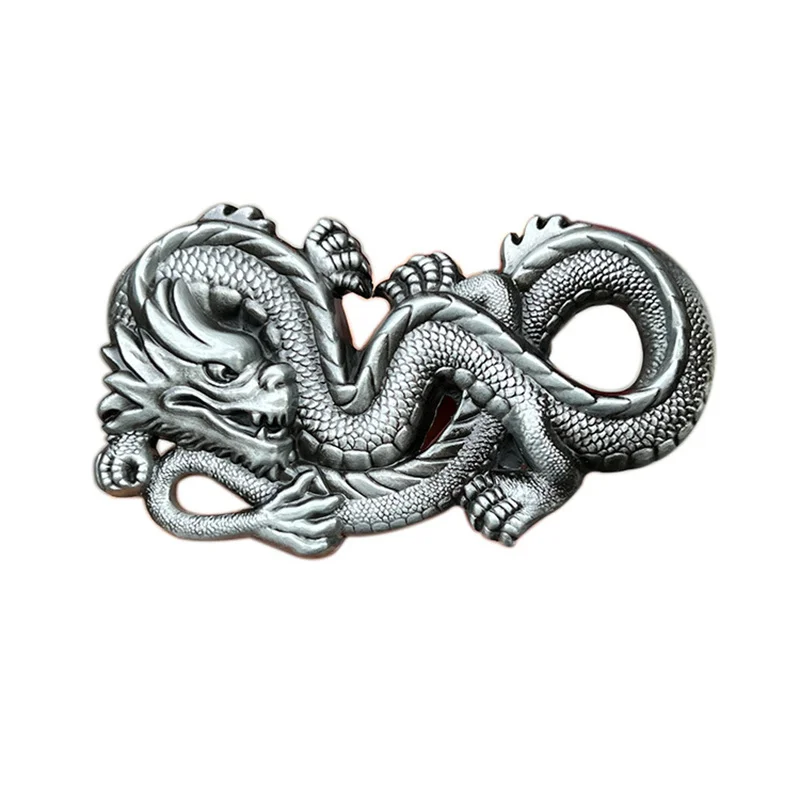 

Zinc alloy Chinese dragon leather belt buckle with western style design