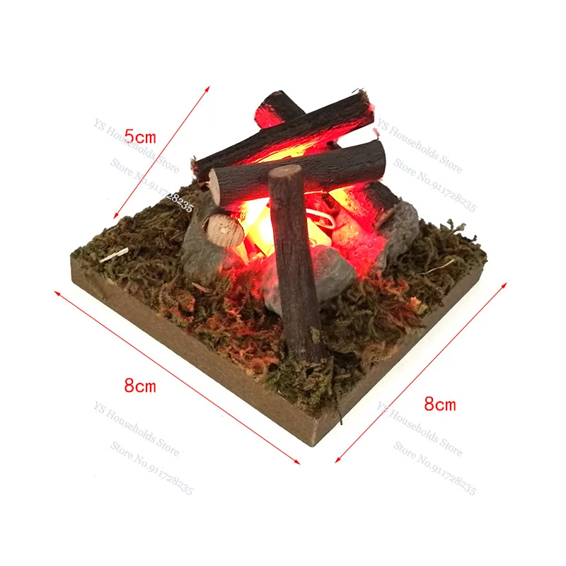 1/12 Rural Style Outdoor camping Scene Accessory Mini Wooden Bonfire Hanging Stove Wild Stove Chopping Wood For 6