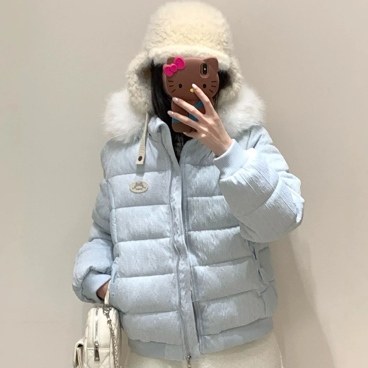 2026 Winter New Korean Winter Jacket Parkas Large Fur Collar Hooded Coats Female Loose Student Short Cotton-padded Clothes