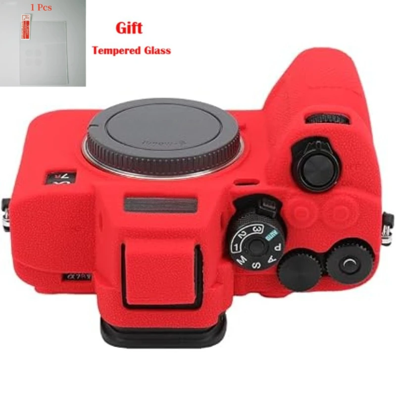 For Sony A7R5 a7m5 A7M5 Silicone Case Dustproof Scratchproof Skin Soft Camera Cover Bag + 1PCS free tempered film