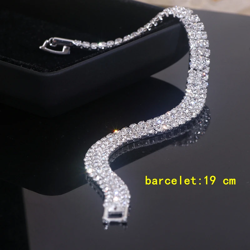 Luxury Full Rhinestone Bracelet Hand Jewelry for Women Charm Chain Bracelets Bangles Statement Wedding Jewelry Accessories