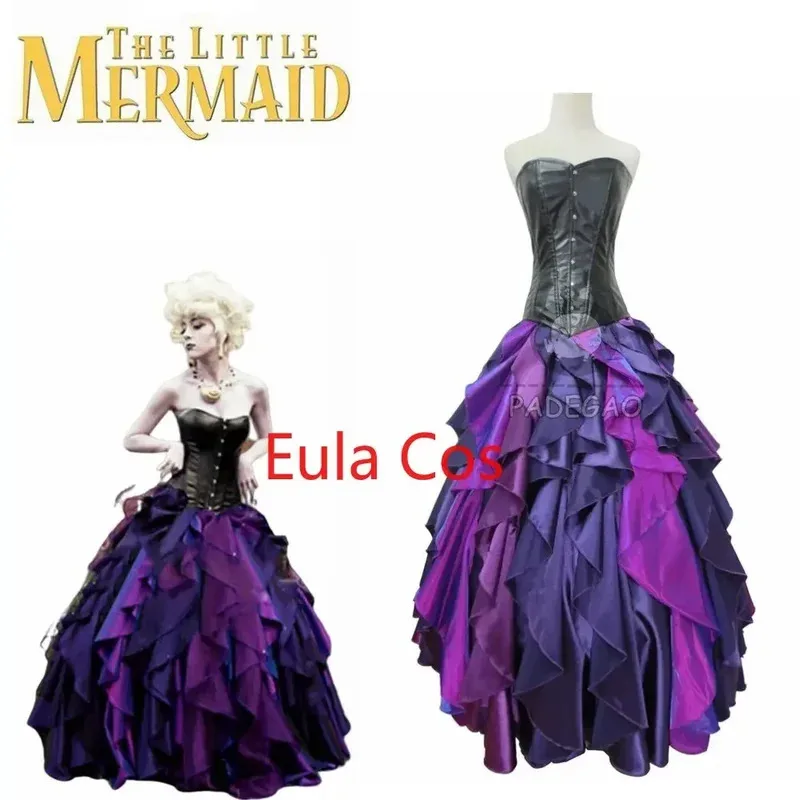 

New The Little Mermaid Dress Sea Witch Ursula Princess Dress Cosplay Purple Costume Custom Made Halloween School girl cosplay