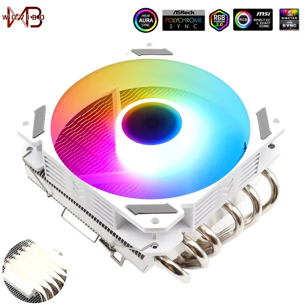 Вентилятор для процессора RGB ARGB PWM 4PIN Intel LGA 1150 1151 1155 1156 1200 1700 X79 X99 AMD AM3 AM4, Охлаждающий радиатор