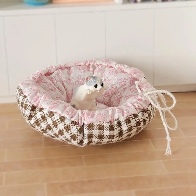 1 Stuks Poppenhuis Woonkamer Huisdier Decoratie 1/12 Poppenhuis Simulatie Mini Kattenbed Model Verstelbare Mat Micro Scène Bouwaccessoires
