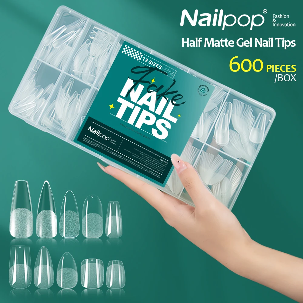 

Soft Gel Nail Tips 600pcs Full Coverage Coffin Ultra Short Almond Oval Press On Nail Extension Tips For Home DIY Nail Design
