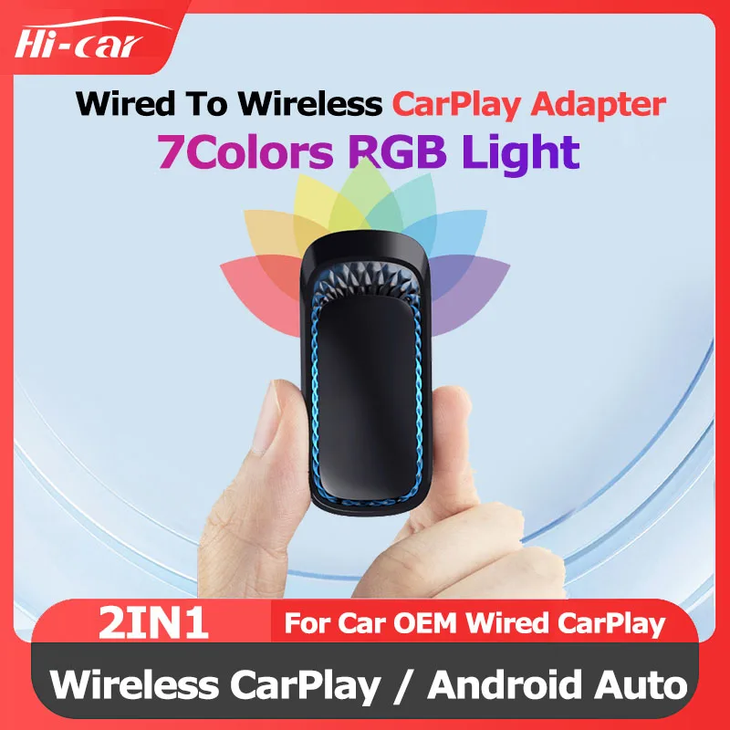 

2IN1 Wired to Wireless Apple CarPlay Adapter for OEM Car Wired Smart Link Phone Automatic Connection to CarPlay Android Auto