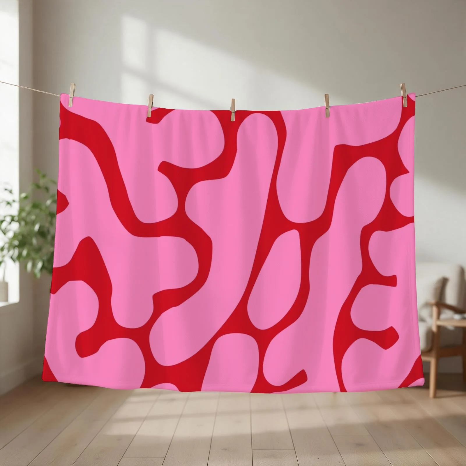 Preppy Coral Reefs Pattern in Red and Pink Throw Blanket Plaid on the sofa Warm decorative For Sofa Thin Blankets