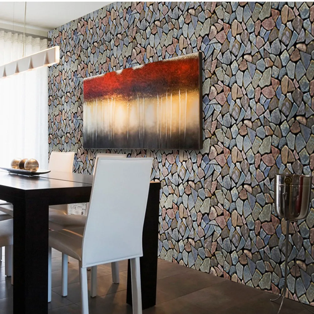 Decorative Stone Stickers Home Rock Wallpaper Removable Decals Appliques Peel and Self Adhesive