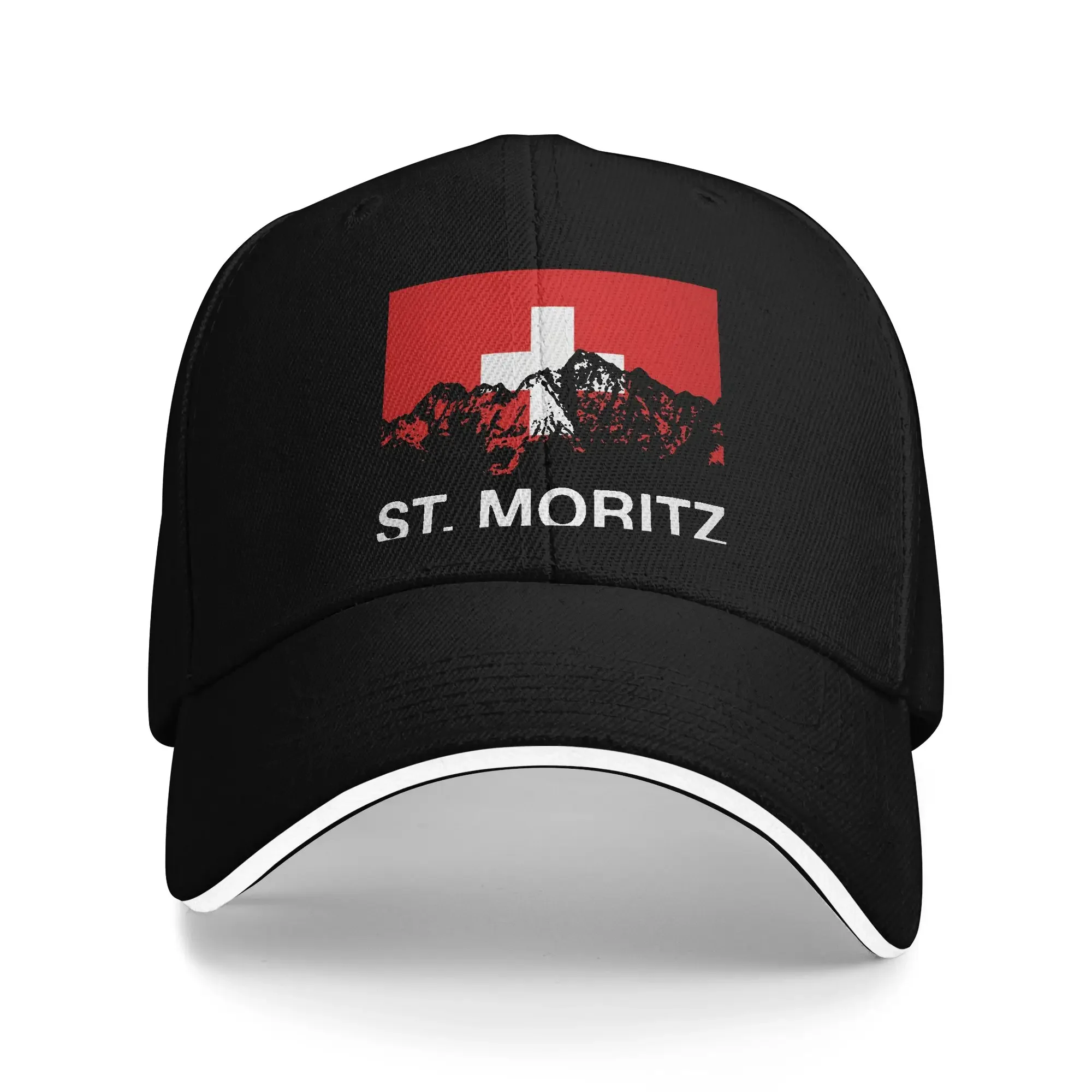 New St Moritz Switzerland Swiss Flag Baseball Cap  Hunting Camping Wholesale Hip Hop Hats Men Adult Fashion Design Snapback Cap